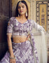 Traditional Party Wear Heavy Lehenga Choli Faded Purple Finest Crushed Silk Lehenga Choli Back View